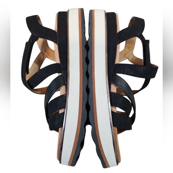 Vionic Kellyn Black Strappy Leather Platform Sandals 9 - Picture 10 of 13